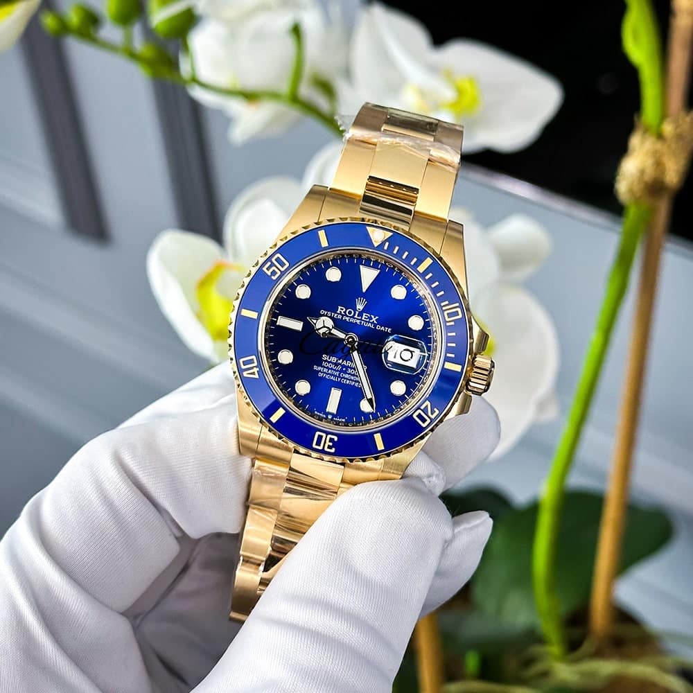 Rolex Submariner päivämäärä 41 Mm 18ct Keltainen Kulta Oyster Royal Blue Kellotaulu 2 1